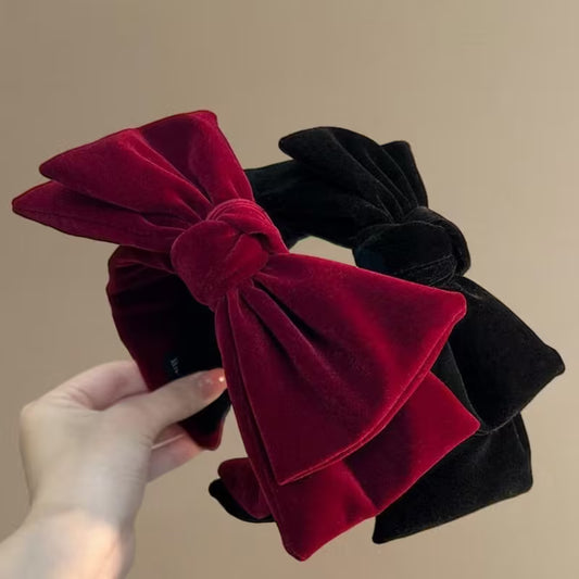 Luxury Velvet Bow Headband – Elegant Statement Hair Accessory for Women