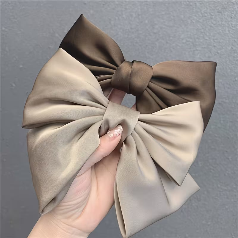 6pcs Spring and Summer Sweet Temperament Fabric Bow Hair Clip.