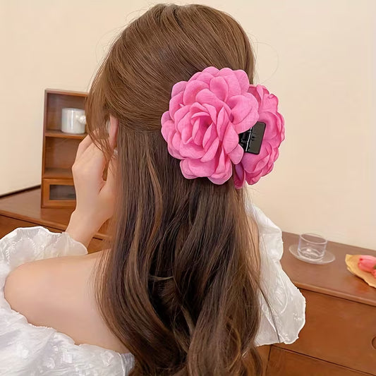 Rose Flower Hair Clips for Women - Elegant Floral Design, Soft and Comfortable Grip