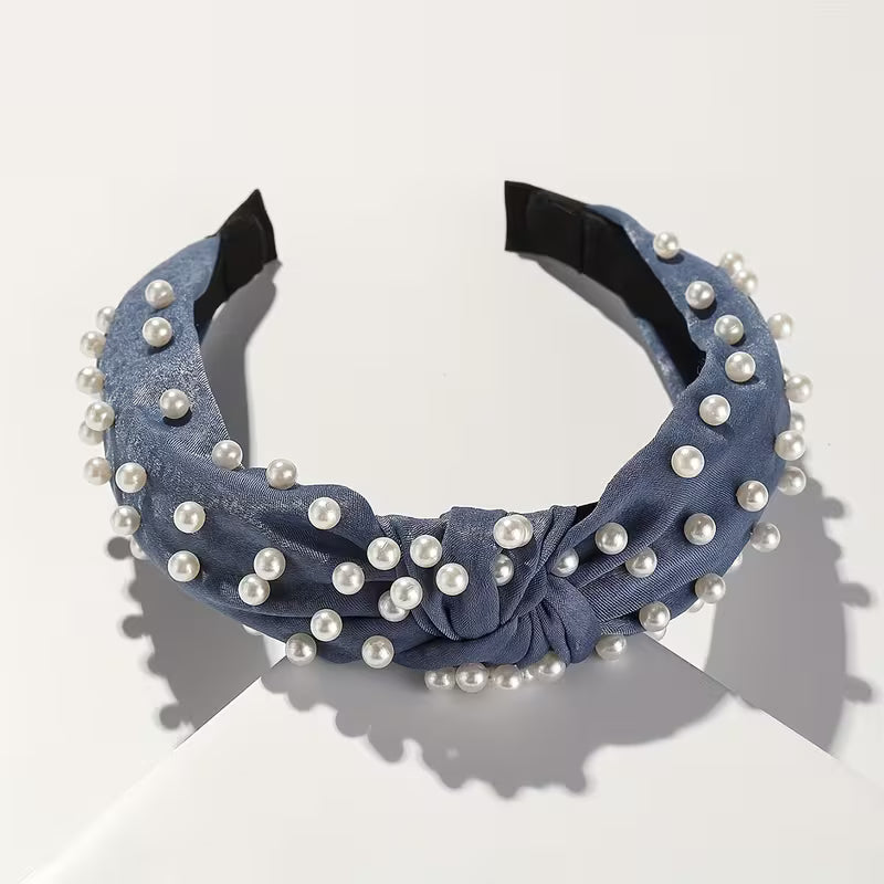 Elegant Faux Pearl Decorative Head Band For Girls.
