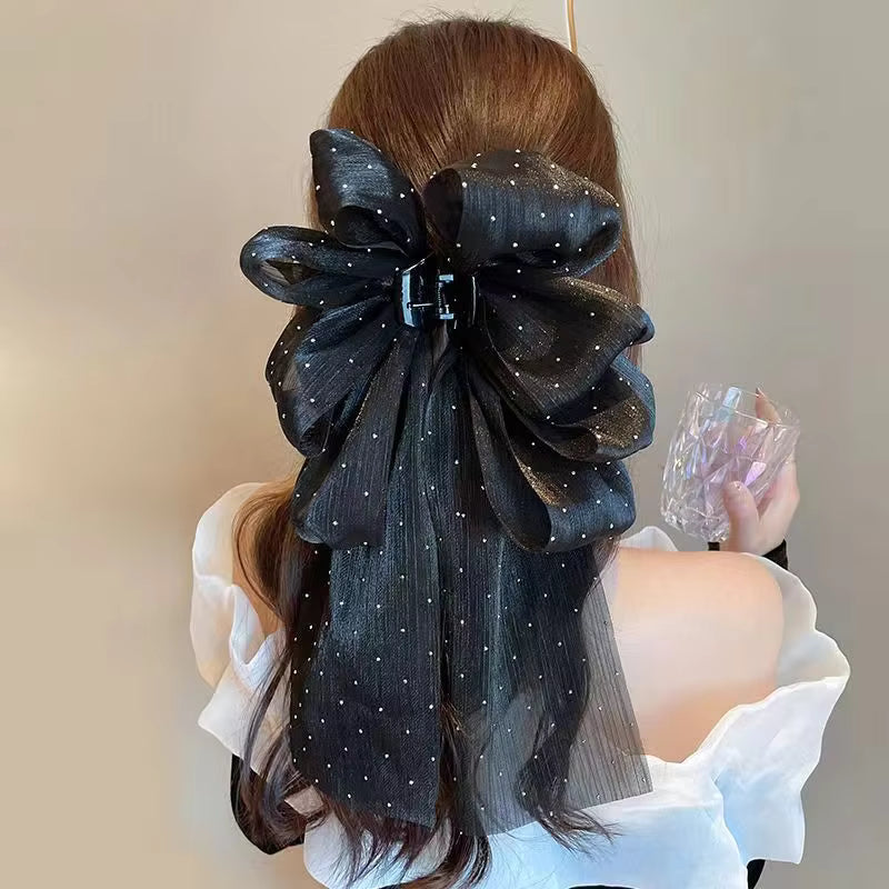 Vintage Korean Bow Hair Claws Clip.