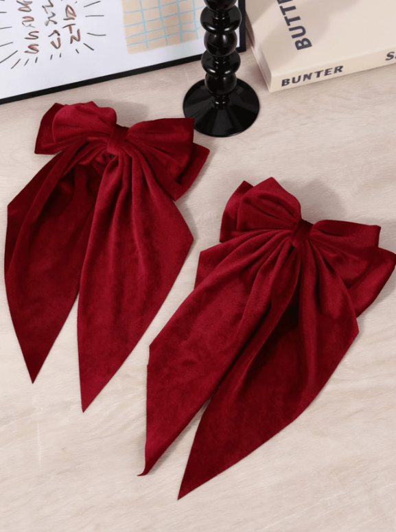 1pc Velvet Bow Hair Clip.
