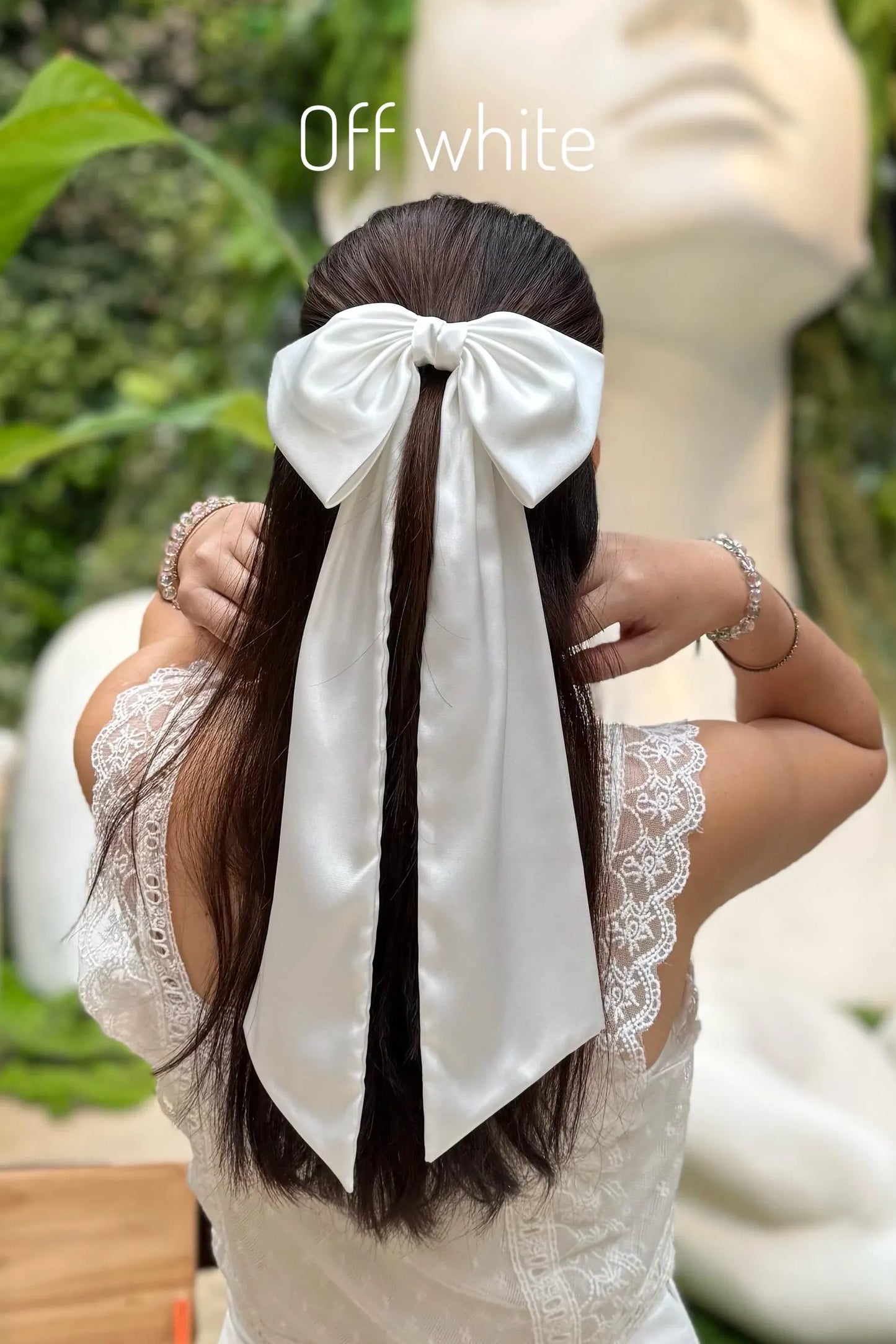 Silk Long Hair Bow Clip For Girls Hair Accessories .