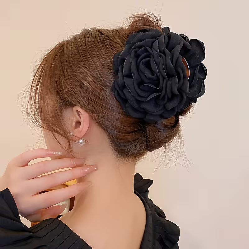 Rose Flower Hair Clips for Women - Elegant Floral Design, Soft and Comfortable Grip