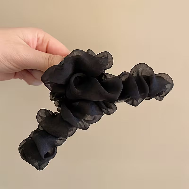 Hold Hair Claw Clip with Netted Shank for Braids, Ponytails, Buns.