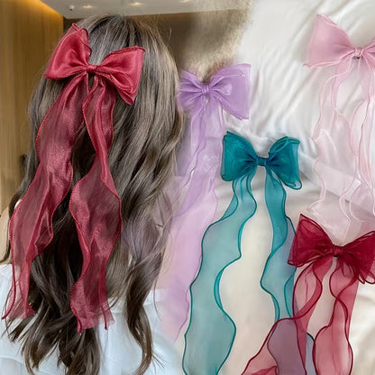 3 Pcs An Elegant And Adorable Double-Layered Tulle Hair Clip.