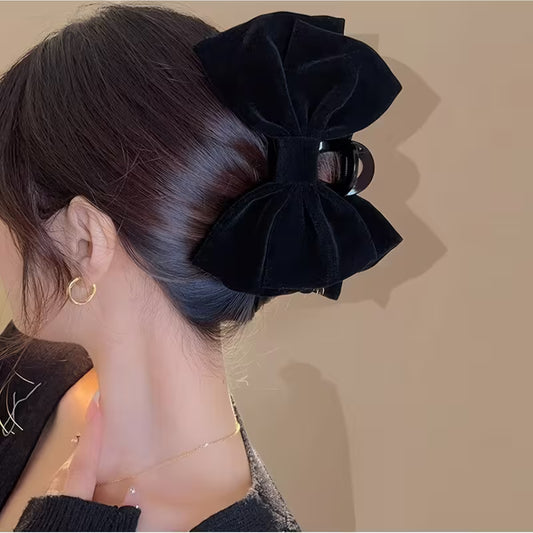 Elegant Velvet Bow Ponytail Holder Velvet Hair Claw.