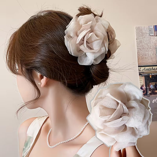 A Stylish Solid Color Rose Hair Claw.
