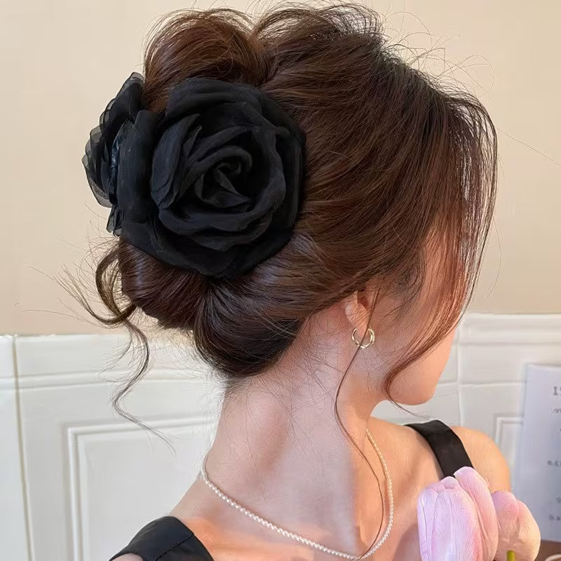 A Stylish Solid Color Rose Hair Claw.