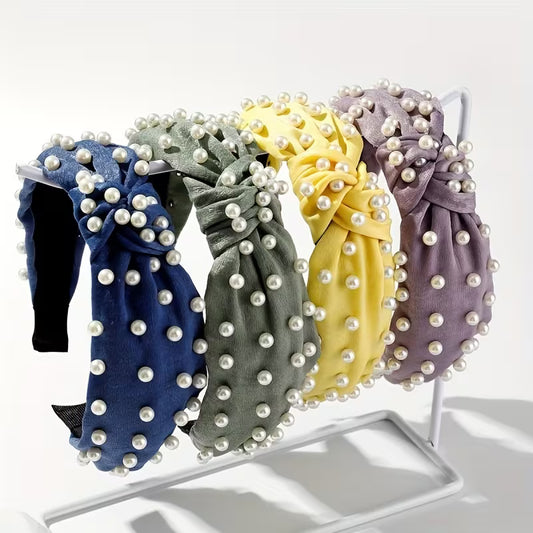 Elegant Faux Pearl Decorative Head Band For Girls.