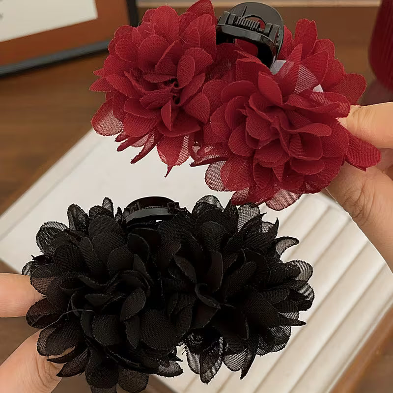 1pc Elegant Camellia Flower Bun Hair Claw.