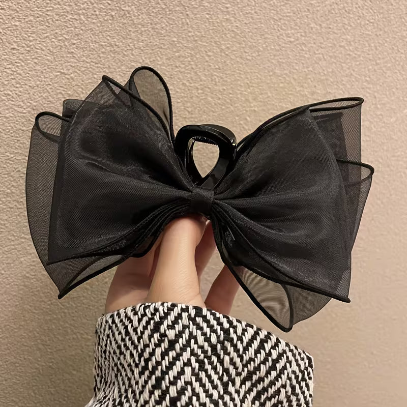 Elegant Mesh Bow Hair Clip for Women.