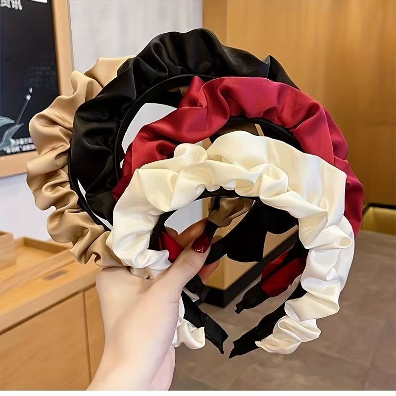 3pcs Elegant High Crown Satin Headband