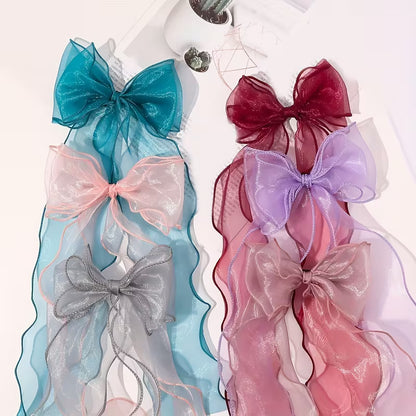 3 Pcs An Elegant And Adorable Double-Layered Tulle Hair Clip.