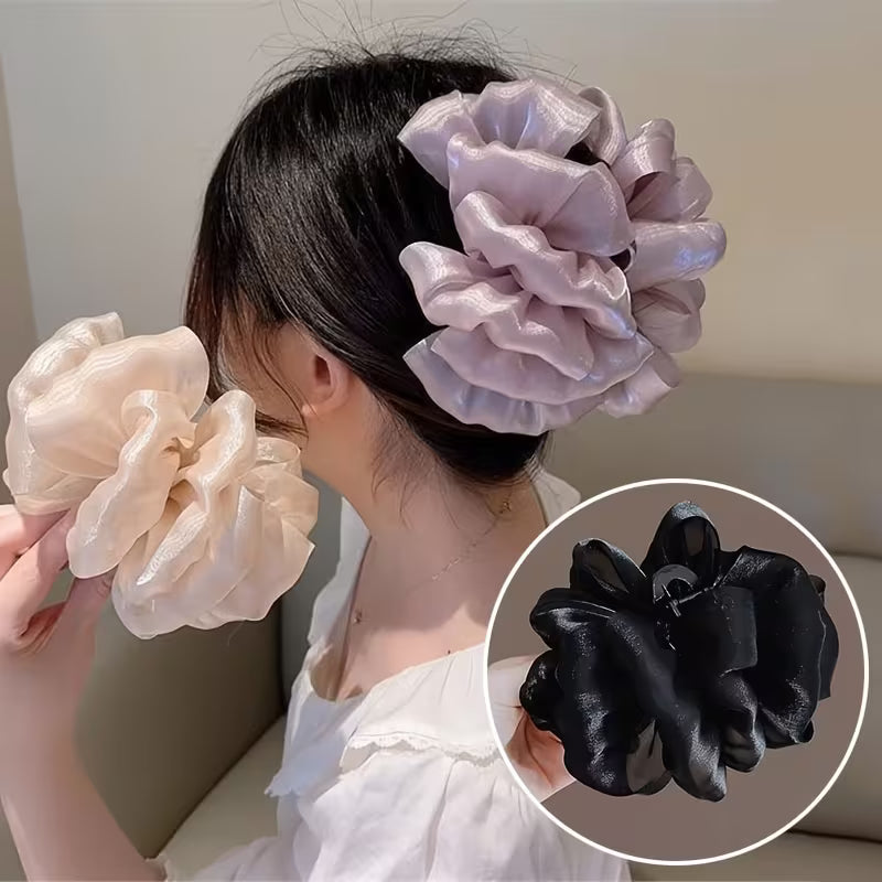 An Elegant Bubble Mesh Bow Hair Claw.