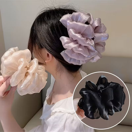 An Elegant Bubble Mesh Bow Hair Claw.