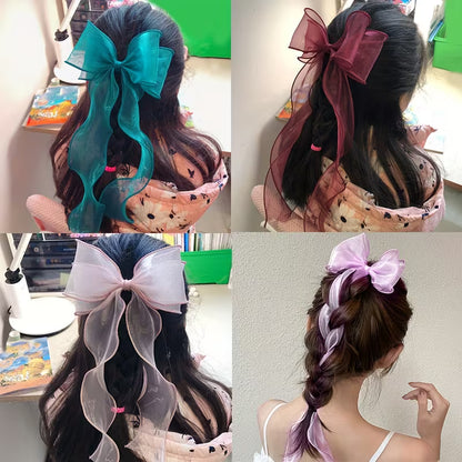 3 Pcs An Elegant And Adorable Double-Layered Tulle Hair Clip.