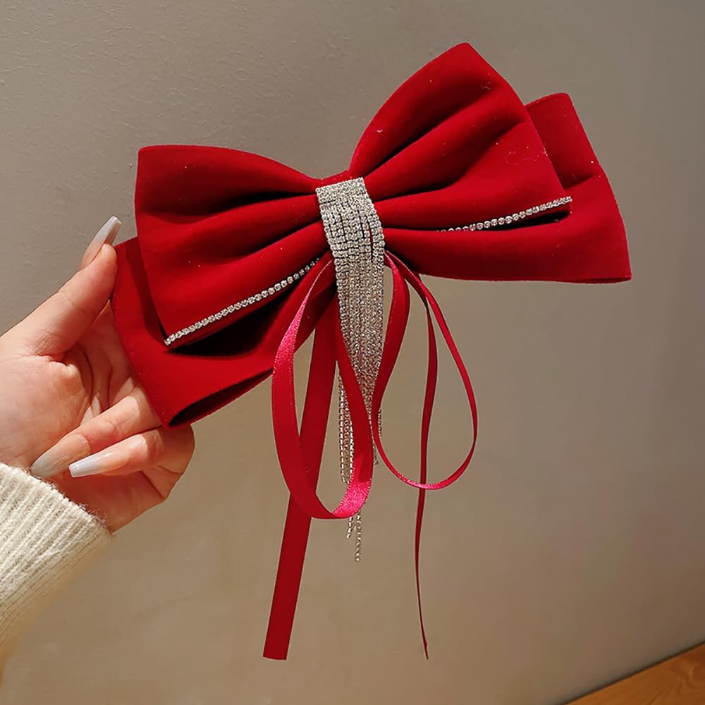 Larger Bows Diamond Hair Clips.