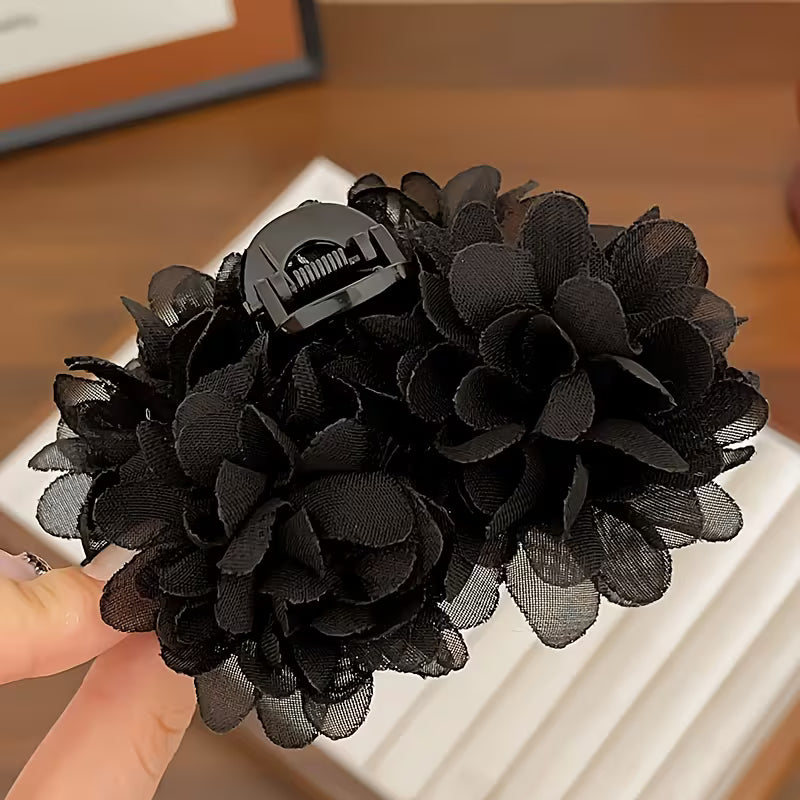 1pc Elegant Camellia Flower Bun Hair Claw.