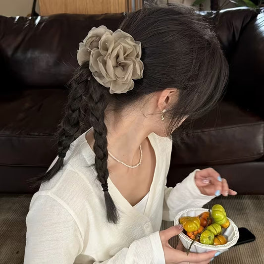 A Stylish Solid Color Rose Hair Claw.