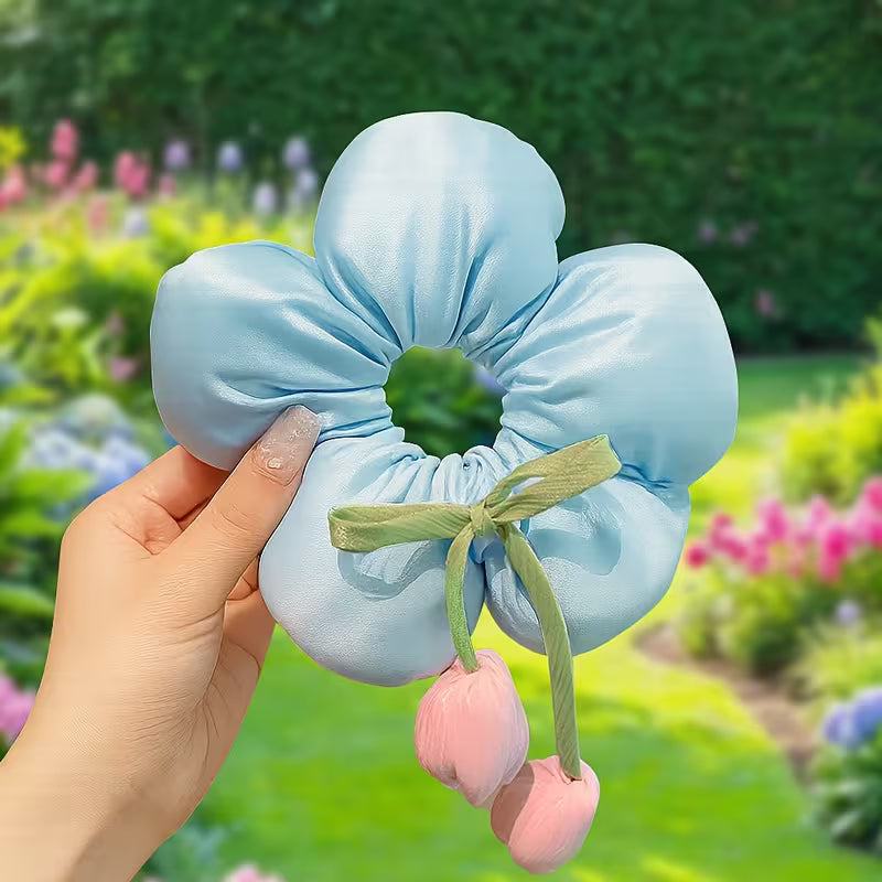 Sweet Tassel Flower Hairband Tulip Hair Scrunchies.