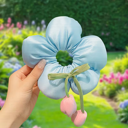 Sweet Tassel Flower Hairband Tulip Hair Scrunchies.