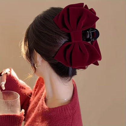 Elegant Velvet Bow Ponytail Holder Velvet Hair Claw.