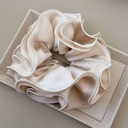 French High-Quality Satin Double-Layer Ruffled Oversized Scrunchie.