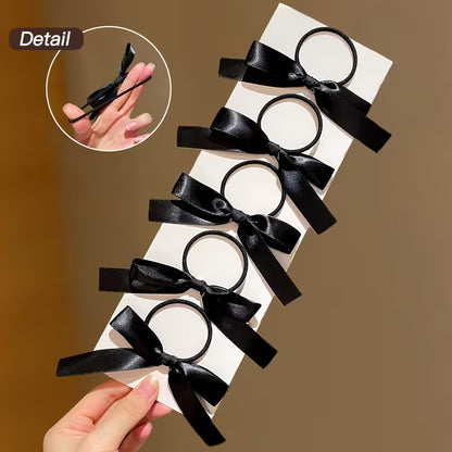 10pcs Girl's Fashion Cute Bow Hair Ties, Perfect for Daily Use.