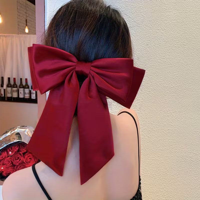 Luxurious Black Hair Clip with a Large Bow.