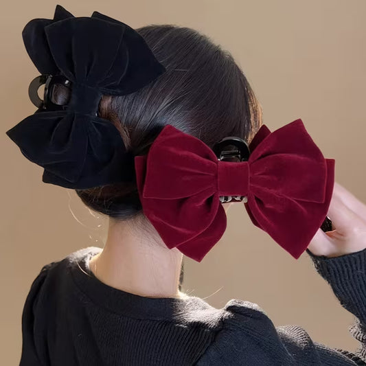 Elegant Velvet Bow Ponytail Holder Velvet Hair Claw.