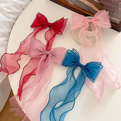 3 Pcs An Elegant And Adorable Double-Layered Tulle Hair Clip.