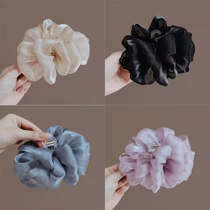 An Elegant Bubble Mesh Bow Hair Claw.