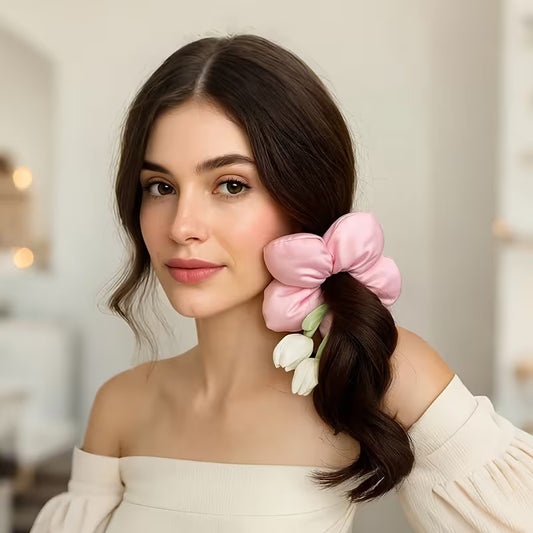 Sweet Tassel Flower Hairband Tulip Hair Scrunchies.