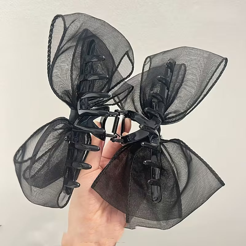 Elegant Mesh Bow Hair Clip for Women.