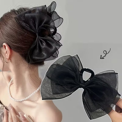 Elegant Mesh Bow Hair Clip for Women.