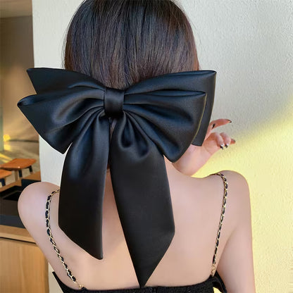 Luxurious Black Hair Clip with a Large Bow.