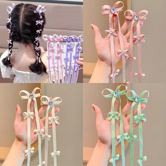 2pcs Purple Polyester Hair Bows Ribbon Bowknot Hair Barrettes clip for girls.