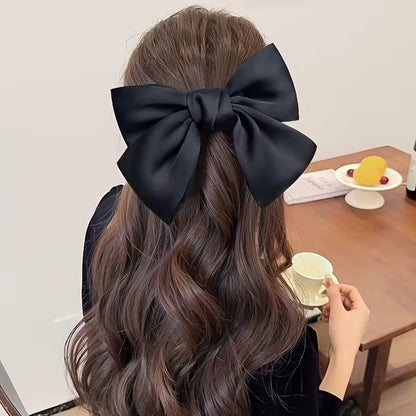 6pcs Spring and Summer Sweet Temperament Fabric Bow Hair Clip.