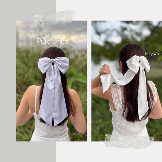 Silk Long Hair Bow Clip For Girls Hair Accessories .