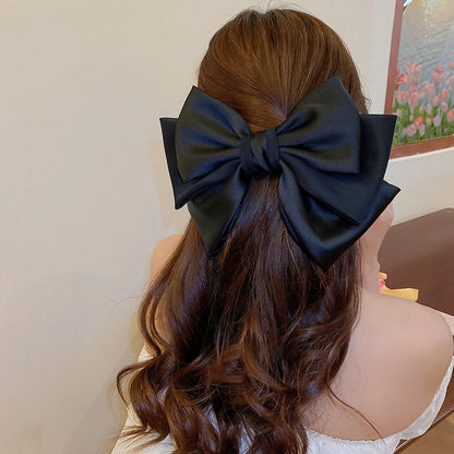 1 PC Bowknot Hair Clips Women Girls Soft Satin Hair Accessories for girls.