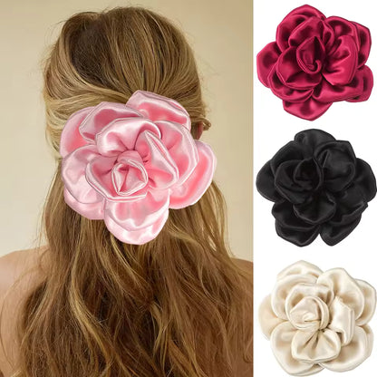 Silk Big Flower Hair Clip Side Clip for Women Hair Accessories.