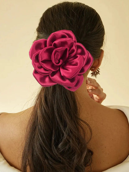 Silk Big Flower Hair Clip Side Clip for Women Hair Accessories.