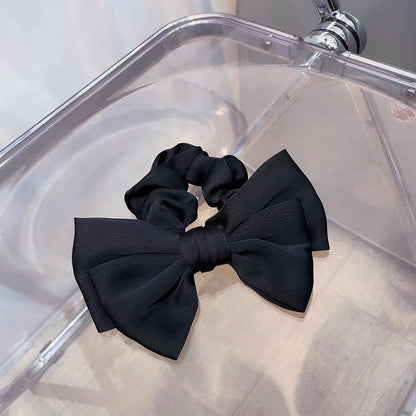 2pcs French Retro Silk Bow Hair Scrunchies for Girls.