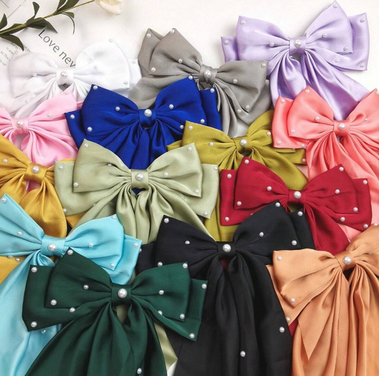 Pearl Big Bow Fashion Ponytail Clip.