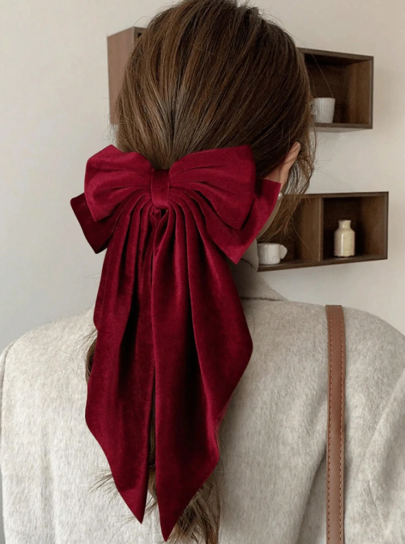 1pc Velvet Bow Hair Clip.