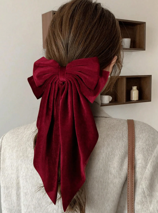 1pc Velvet Bow Hair Clip.