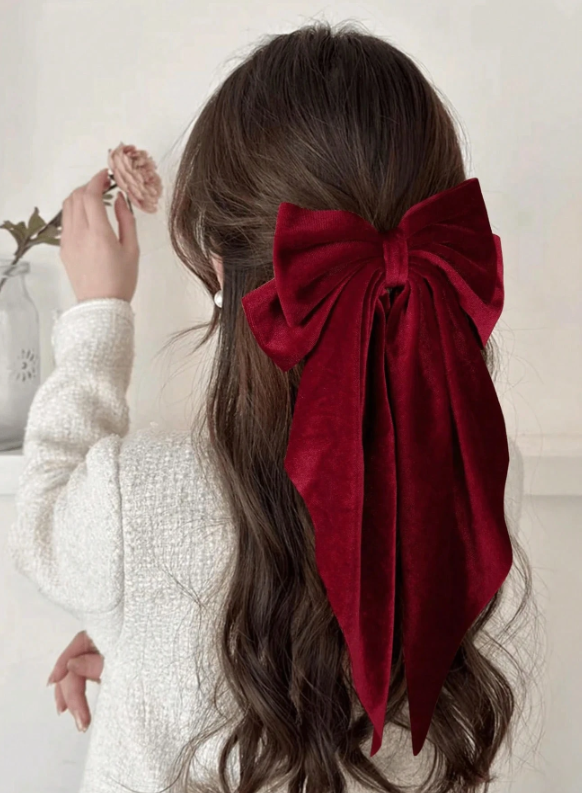 1pc Velvet Bow Hair Clip.