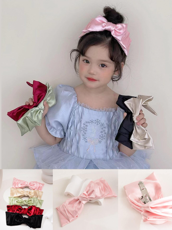 1pc Princess-style Pink Three-layered Bowknot Hair Clip.