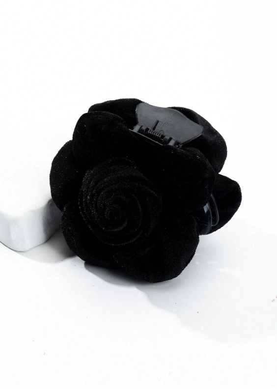 Velvet Large Mesh Rose Flower Hair Clip.